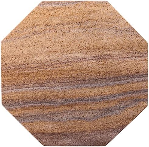 Sandstone Water Absorbent Hand Crafted Octagon Coasters with Holder for Drinks 4 Inches Wide Thirsty Stone Bar/Drink Coasters Made from Real Solid