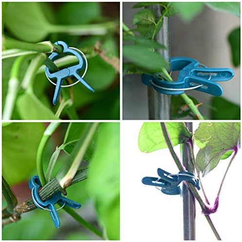PERSZEN 60PCS Plant Clips 2 Sizes Adjusting Reusable Garden Plant Supports Clips for Supporting Stems of Flower Vine Vegetables Tomatoes Climbing