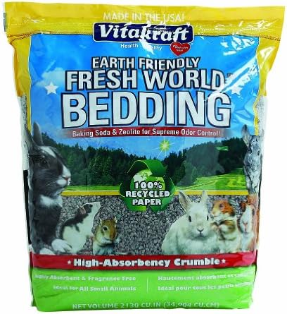 Vitakraft Fresh World Small Animal Bedding - Ultra Strength - Pet Bedding for Litter Boxes and Cages (16 L),Gray, 975 cu in