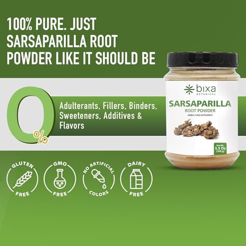 bixa BOTANICAL | Sarsaparilla Root Powder | Hemidesmus Indicus | Ayurvedic Herb | Cooling Balance and Daily Wellness Support | Vegan | Non GMO | Gluten Free | Clean Label | 3.5 oz 100 g