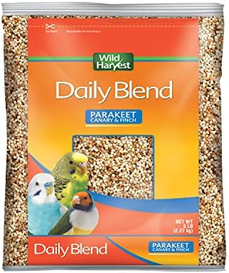 Wild Harvest Daily Blend Nutrition Diet Parakeet, Canary And Finch, Bird Food, 5 Pounds