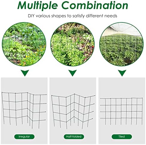 S AFSTAR 4 Pack Folding Tomato Cages, 39 Inches Tall Square Plant Support Cage for Garden Climbing Plants Flowers Fruits