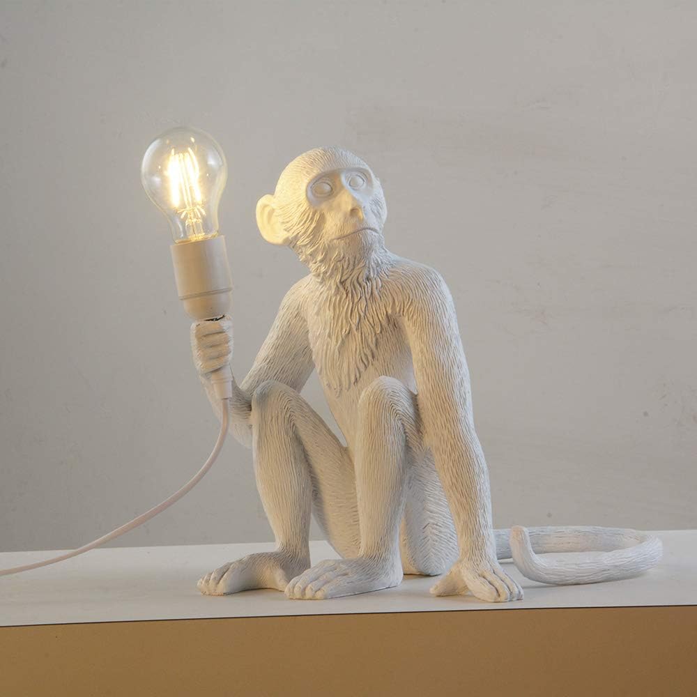 Golden Monkey Table Lamp, LongTN LED Resin Sitting Monkey Lighting