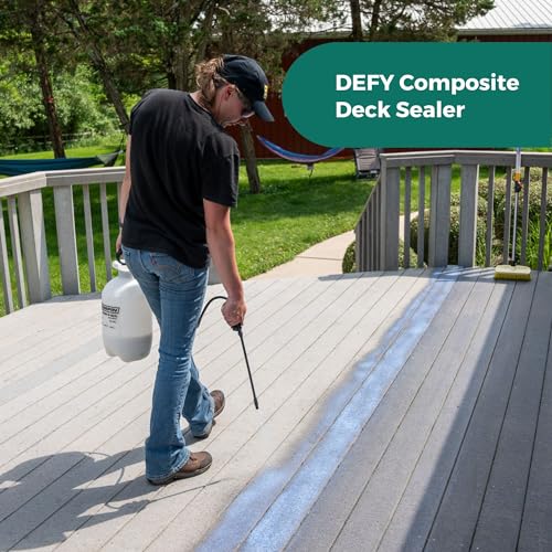 DEFY Extreme Composite Deck Sealer – Crystal Clear Waterproof Sealant for Wood & Composite Surfaces with Zinc Nano-Technology