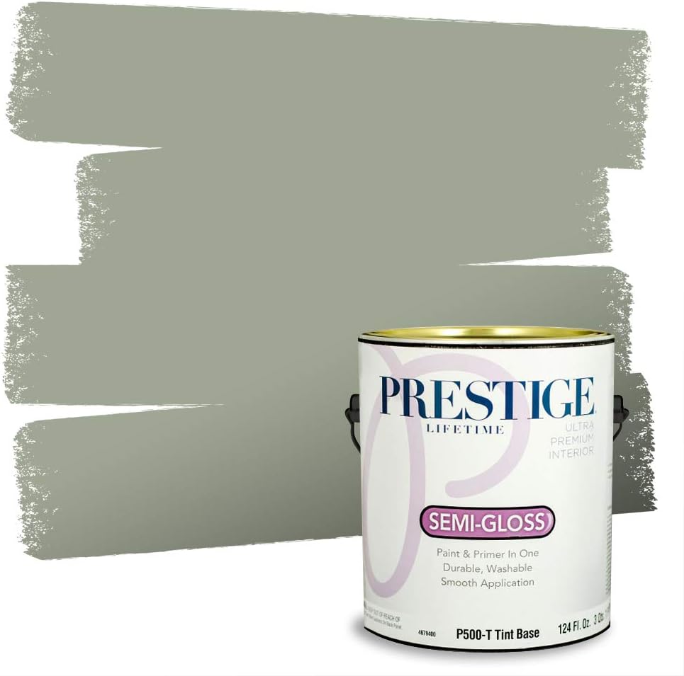 PRESTIGE Paints Exterior Paint and Primer In One, 1-Gallon, Flat, Comparable Match of Sherwin Williams* Coastal Plain*