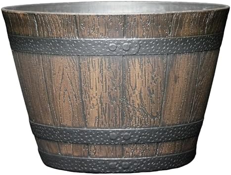 20.5" Jameson Whiskey Barrel with Drainage in Kentucky Walnut