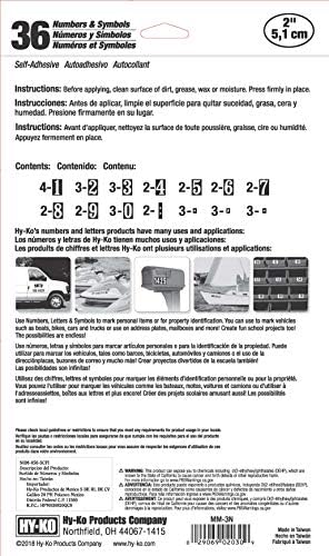 Hy-Ko Packaged Numbers & Letters, DIY Address Number Stickers for Deliveries and Navigation, Self-Adhesive House Decals for Siding, Door, Mailboxes