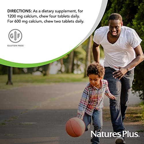 NaturesPlus Calcium/Magnesium/Vitamin D3 with Vitamin K2 - 60 Chewable Tablets - Supports Bone & Immune Health - Vanilla Flavor - Gluten Free - Up to 30 Servings