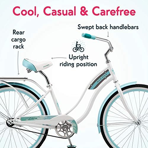 Kulana Lakona Shore, Tide or Wave Cruiser Bike, 20, 24 or 26 Inch Bike for Adults and Youth, 7 or Single Speed Beach Cruiser Bicycle