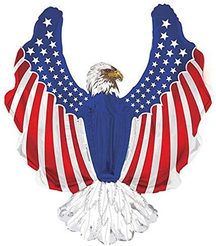 CTI Balloons Foil Balloon Patriotic Eagle Shape, 36", Multicolored
