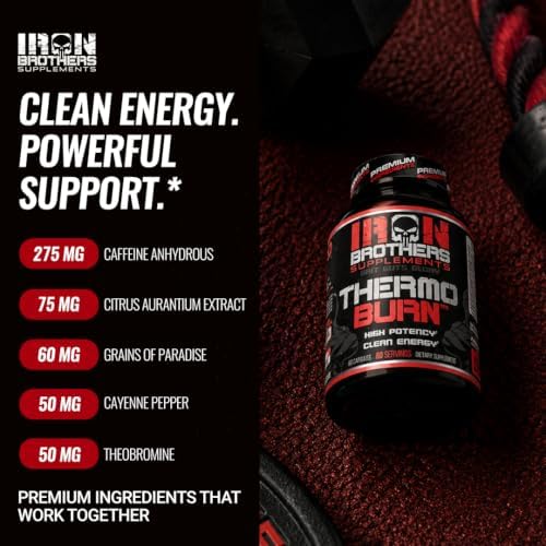 Iron Brothers Thermo Burn Hardcore Fat Burner – High Stim Thermogenic with Yohimbine HCl
