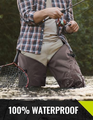 TIDEWE Fishing Hip Waders, Lightweight Hip Boots for Men Women | Waterproof 420D 2-Ply Nylon/PVC, Hunting Bootfoot Waders, Boot Hanger Included
