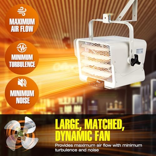 DR. INFRARED HEATER DR-910F 10,000-Watt 240V Heavy-Duty Hardwired Shop Garage Heater Wall/Ceiling Mounted with Remote Controlled Thermostat