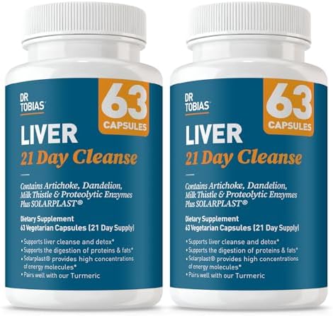 Dr. Tobias Liver 21 Day Cleanse 63 Capsules | Herbal Liver Detox Cleanse | Liver & Digestive Support | Milk Thistle + Dandelion + Artichoke | SOLARPLAST + Enzymes | 21-Day Program