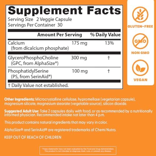 Doctor's Best Natural Brain Enhancers - Brain Health Supplement for Memory and Focus Support, PhosphatidylSerine, Alpha GPC
