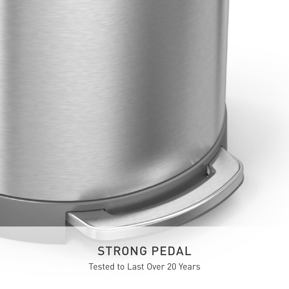 simplehuman 45 Liter / 12 Gallon Semi-Round Automatic Sensor Trash Can, Brushed Stainless Steel