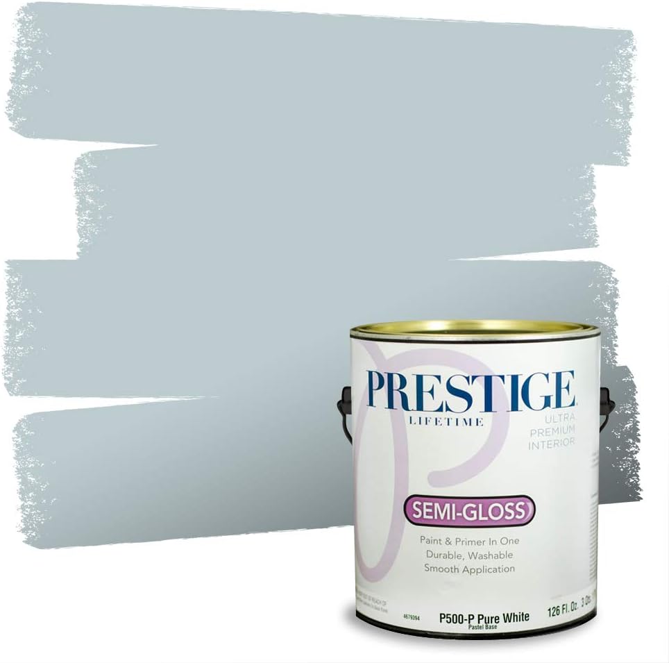 PRESTIGE Paints E100-T-SW6241 Exterior Paint and Primer in One, 1-Gallon, Flat, Comparable Match of Sherwin Williams Aleutian, 1 Gallon, SW18-Aleutian