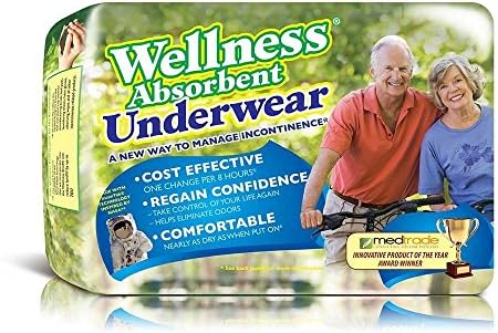 Unique Wellness-Absorbent Underwear (Pull-Ups) Size Medium (19"–30" Waist) 16 Count, Made in USA