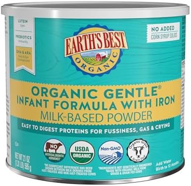 Earth's Best Organic Gentle Infant Formula with Iron Milk Based Powder, 21 Oz