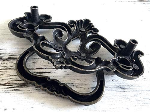 3" C-C Bail Drawer Pull Drop Dresser Pull Dark Antique Brass Swing Drawer Handle Vintage Style