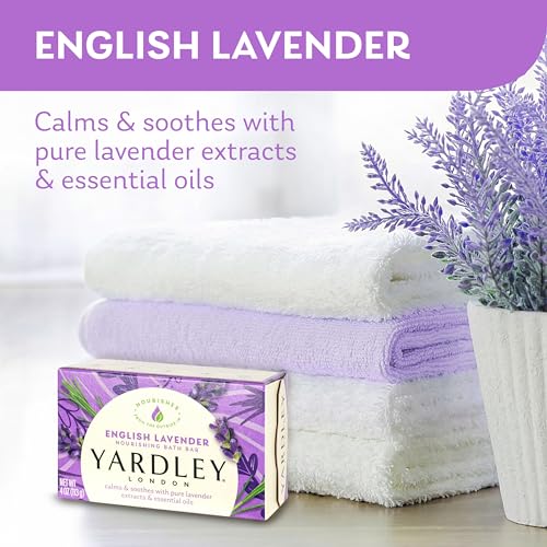 Yardley London Nourishing Bath Soap Bar Aloe & Avocado, Conditions Skin with Creamy Avocado & Olive Extracts, 4.0 oz Bath Bar, 1 Soap Bar