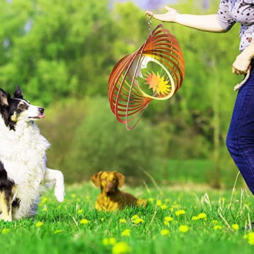 FONMY Wind Spinner 3D Stainless Steel Laser Cut Metal Art 12 inches Moon and Sun Hanging Wind Spinner