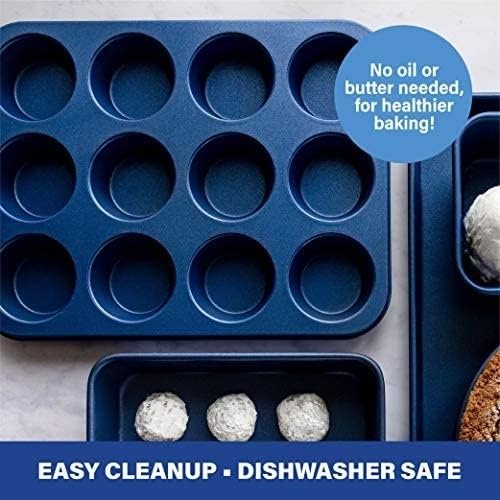 Granitestone Blue Nonstick 9.7in x 5.75in x 2.8in Loaf Pan, Oven Safe up to 500F, Dishwasher Safe