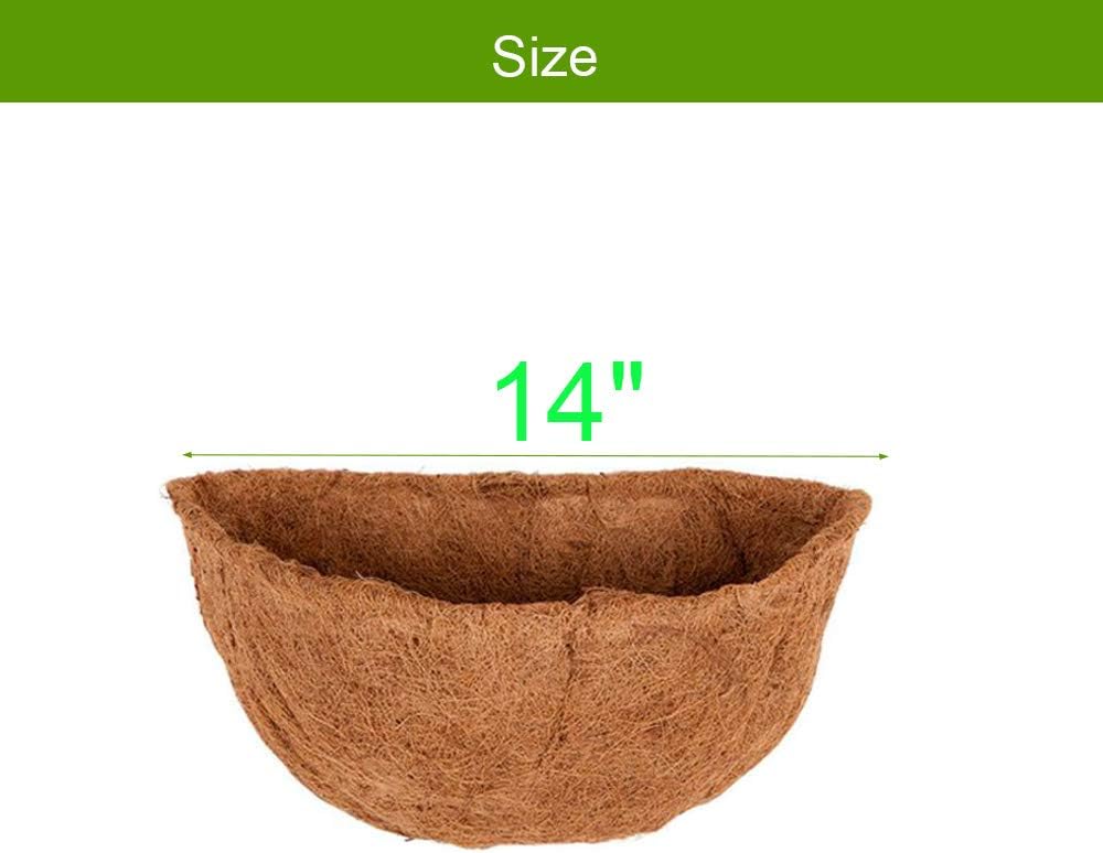 2 PCS Half Round Coco Liner 16" Nature Hanging Wall Basket Liners