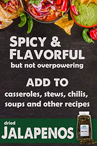 Harmony House Dried Jalapeno Peppers – Dehydrated Peppers For Cooking, Camping, Emergency Supply and More, 6 oz, Quart Jar