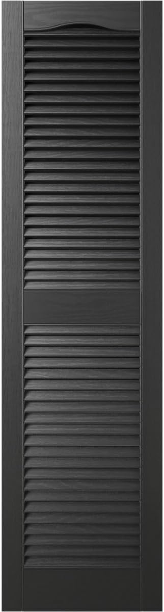 14 1/2"W x 60"H EverColor Open Louver Exterior Vinyl Shutters, w/Installation Shutter-Lok's & Matching Screws (Per Pair), Black
