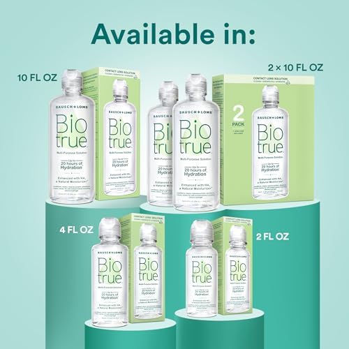 Biotrue Contact Solution, Multi-Purpose Lens Solution for Soft Lenses, Cleans, Disinfects, Removes Protein Build-Up, Dirt & Debris, Hydrates