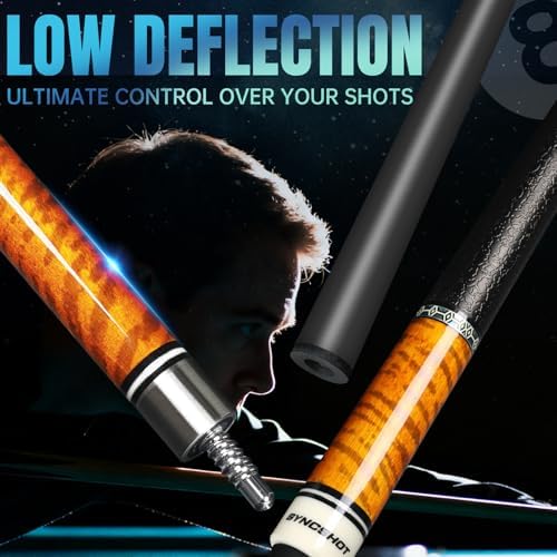 Carbon Fiber Pool Cue Stick 58" Professional Pool Sticks for Adults Full Carbon Technology Low Deflection Pool Cue Billiard Cues with 12.5mm Tip