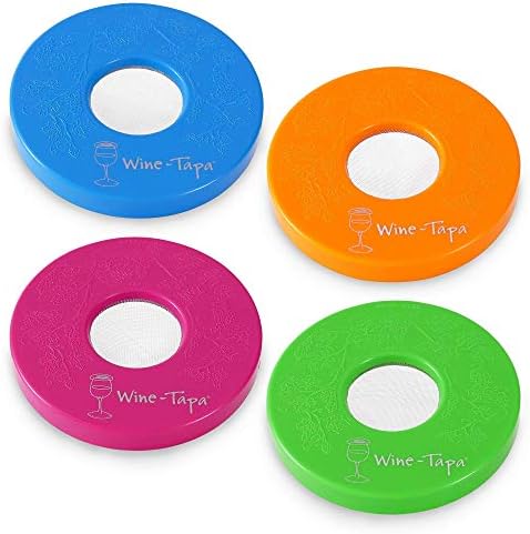 Drinking Glass Covers- Keep Bugs Away from Wine Glasses Outdoors - Use as Cover for Coffee Mugs, Soda Cans, and Drinking Glasses, set of 4 No Spill Drink Covers -Fresco Set