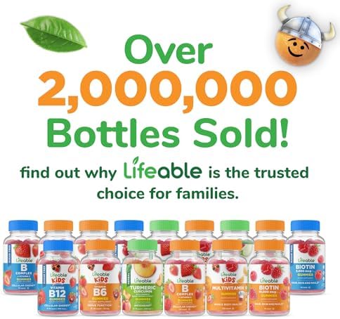 Lifeable Kids Multivitamin Gummies | Great Tasting Multivitamin for Kids | with Vitamins A, C, D, E, B6, B12, Zinc, Biotin, Folic Acid, Iodine