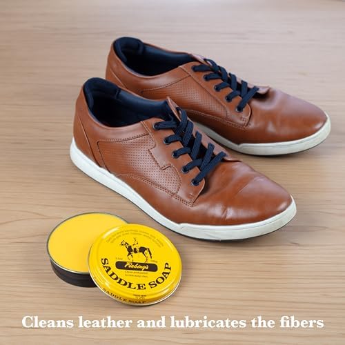 Fiebing's Yellow Saddle Soap for Leather (3.5 oz Tin) - Leather Cleaner & Conditioner to Soften