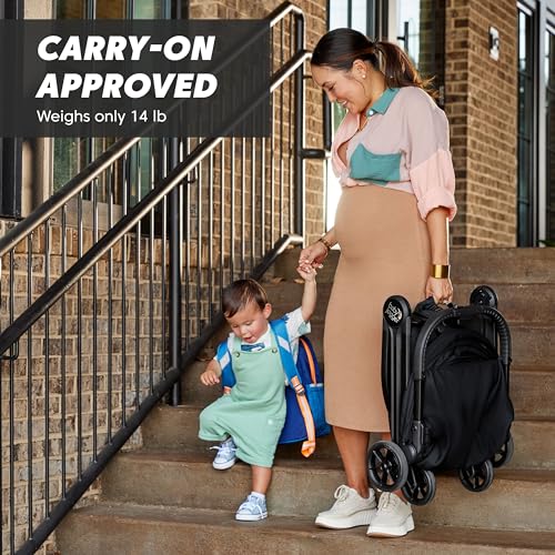 Baby Jogger® City Tour 2 Carry-On Approved Travel Stroller, Ultra-Compact Baby Stroller, Lightweight, Easy Fold, Baby Travel Essential, Pitch Black