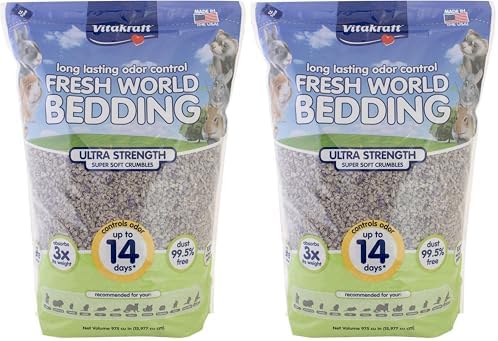 Vitakraft Fresh World Small Animal Bedding - Ultra Strength - Pet Bedding for Litter Boxes and Cages (16 L),Gray, 975 cu in
