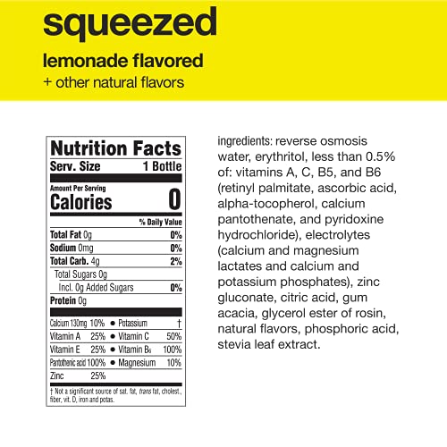 vitaminwater zero sugar squeezed Bottles, 16.9 fl oz, 6 Pack
