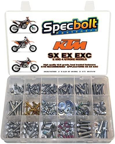 250pc Specbolt Brand Bolt Kit for Maintenance & Upkeep for: KTM SX SX-F EXC EXC-F XC XC-F XCF-W XC-W MXC & Freeride
