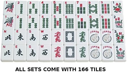 Linda Li New! - American Mahjong Set 166 Premium White Tiles, 4 All-in-One Rack/Pushers