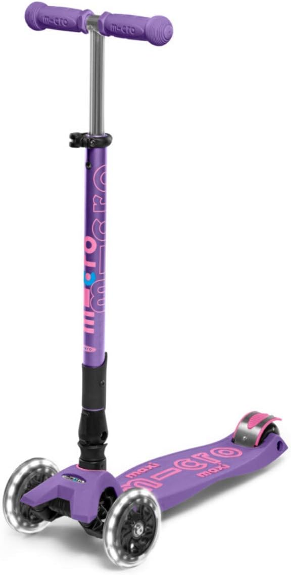 Micro Kickboard | Maxi Foldable LED Kids Scooter for Ages 5-12 | Children