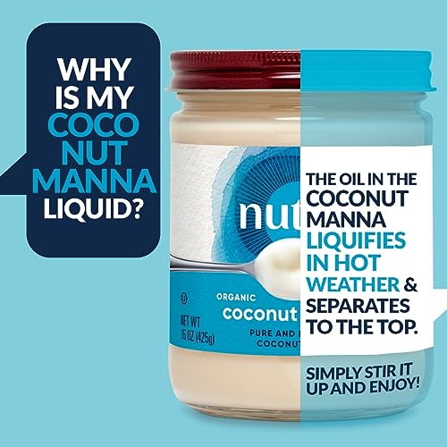 Nutiva Organic Coconut Manna Puréed Coconut Butter, 15 Oz (Pack of 2), USDA Organic, Non-GMO, Whole 30 Approved, Vegan, Gluten-Free & Keto