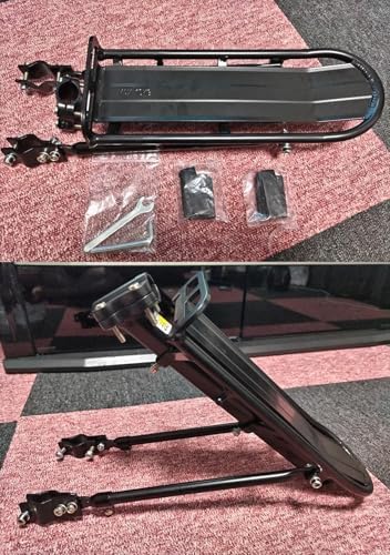 Outtag Rear Bike Rack Aluminum Alloy Bike Cargo Rack Quick Release Adjustable Bicycle Rear Rack Heavy Duty Mountain Bike Back Rack Seat Post Frame Mount Cycle Luggage Carrier Accessories