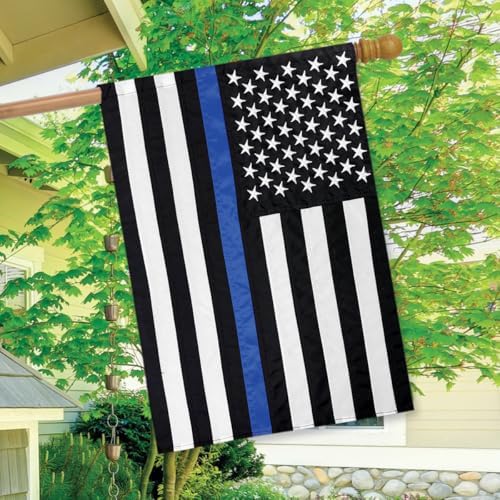 Tea Stained Applique & Embroidered American Flag House Flag USA 28" x 50"
