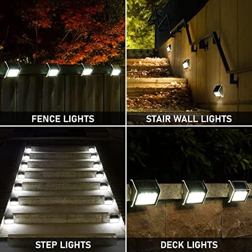 SOLPEX Solar Fence Lights, 12 Pack, Waterproof, Cold White