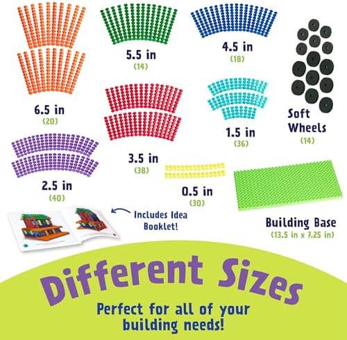POPULAR PLAYTHINGS Playstix Deluxe Set, 211 Piece, Building Sticks Kit | for Kids Ages 4 and Up, Construction Stem Building Toy Gift, for Boys & Girls