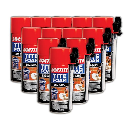 Loctite Tite Foam Big Gaps Spray Foam Sealant, 12 fl oz Can, 1 Pack - Polyurethane Expanding Insulation