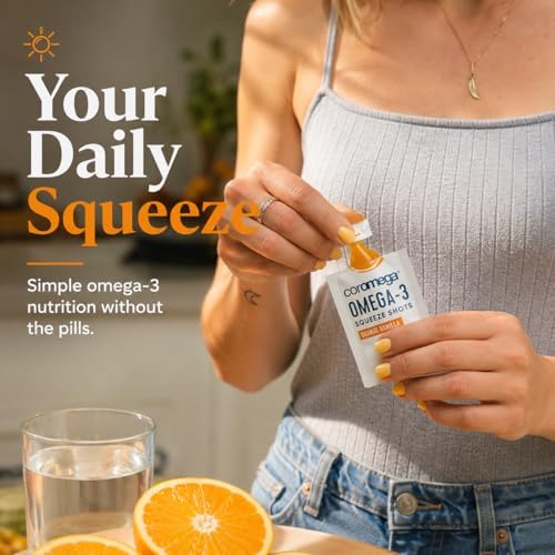 Coromega - Omega 3 Fish Oil Supplement - 30 Squeeze Packets - 650mg | Orange Flavor, 3X Better Absorption Than Softgels, Easy To Take, No Fishy Aftertaste, Convenient Daily Serving