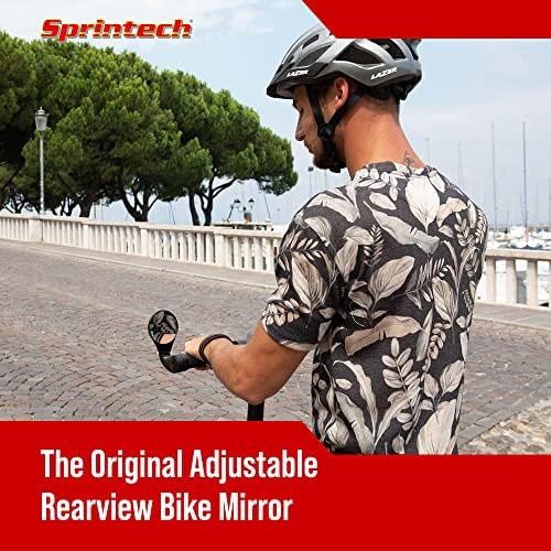 Drop Bar Bike Mirrors - Pair of Road Bike Mirrors for Drop Handlebars - Bar End Bicycle Mirrors Set, Swiss-Made (Black, Pair)