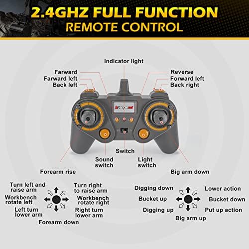 kolegend Remote Control Excavator Toy 1/14 Scale RC Excavator